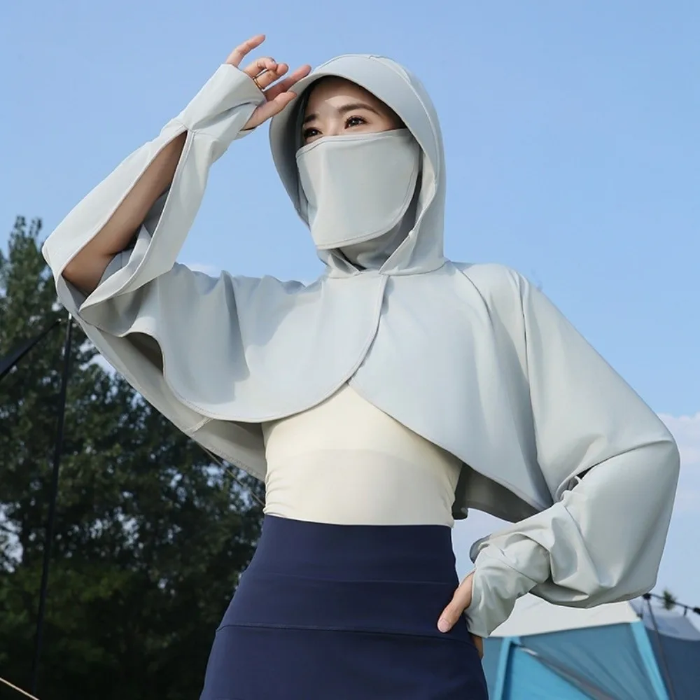 Ice Silk 3 in 1 Sunscreen Hoodie Solid Color Thin Facemask Hat Sunscreen Shawl Quick Dry Long Sleeve Sun Protection Clothing
Ice Silk 3 in 1 Sunscreen Hoodie Solid Color Thin Facemask Hat Sunscreen Shawl Quick Dry Long Sleeve Sun Protection Clothing