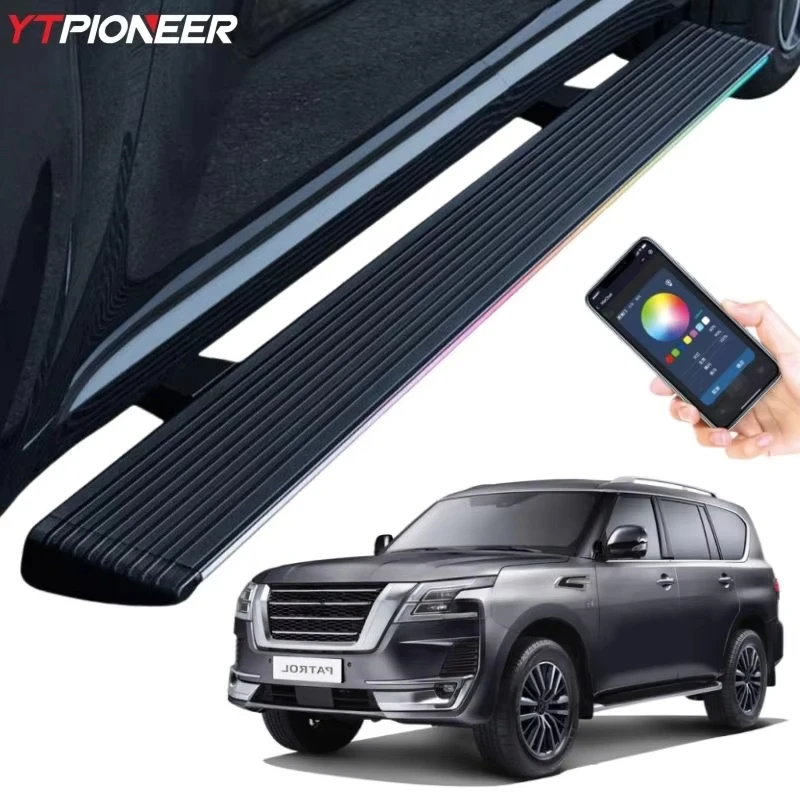 Aluminum Electric Automatic Retracting Side Foot Steps Power Running Boards With Led Light For Nissan Patrol Y62 Car
Aluminum Electric Automatic Retracting Side Foot Steps Power Running Boards With Led Light For Nissan Patrol Y62 Car