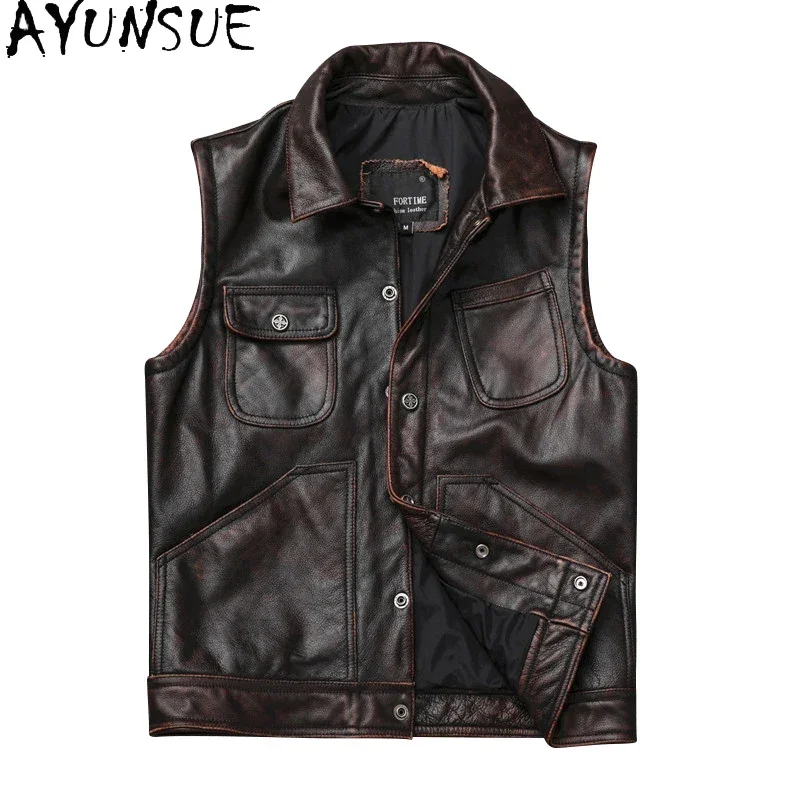 AYUNSUE Genuine Leather Jacket Men Vintage Clothes 100% Cow Leather Coat Motorcycle Jacket Cowhide Leather Vest 2020 1918 KJ4742
AYUNSUE Genuine Leather Jacket Men Vintage Clothes 100% Cow Leather Coat Motorcycle Jacket Cowhide Leather Vest 2020 1918 KJ4742