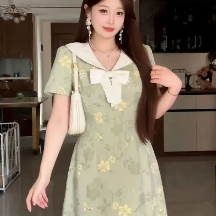 French Design Bow Printed Dress Women'S Summer New Sweet Style Niche Waist-Hugging Long Skirt
French Design Bow Printed Dress Women'S Summer New Sweet Style Niche Waist-Hugging Long Skirt