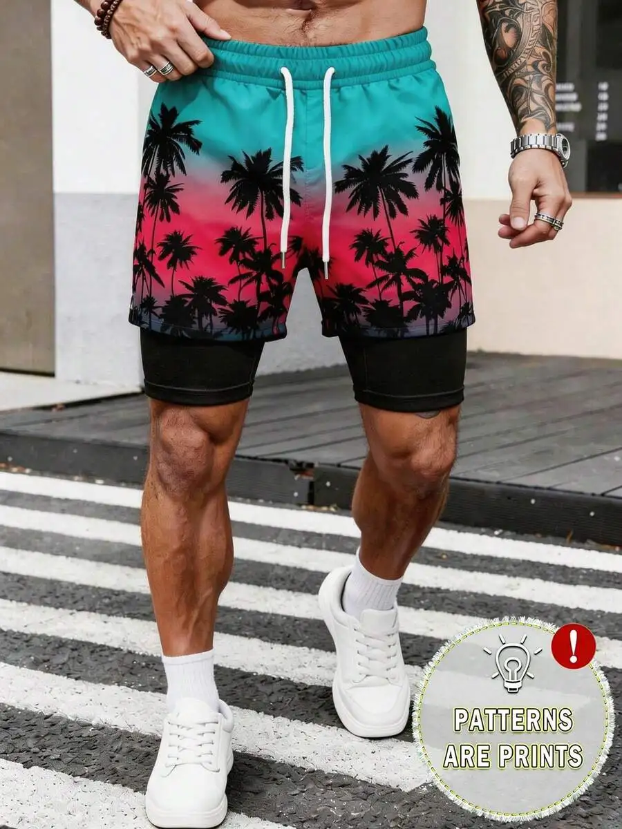 Mens Tropical Palm Tree Print Shorts Casual Beach Swim Trunks
Mens Tropical Palm Tree Print Shorts Casual Beach Swim Trunks