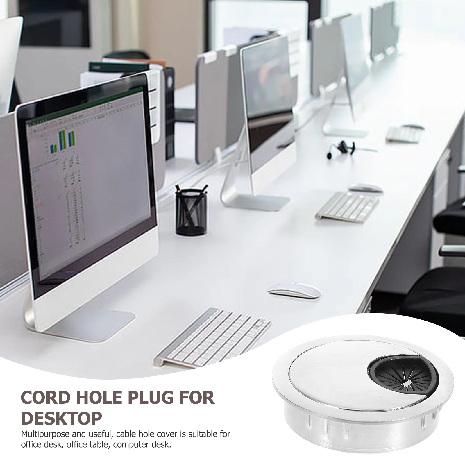 Round Computer Desktop Threading Box Cable Management under Zinc Alloy Cord Hole Cover
Round Computer Desktop Threading Box Cable Management under Zinc Alloy Cord Hole Cover