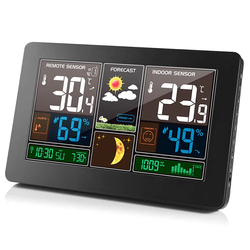Color screen weather forecast clock, radio wave, indoor and outdoor temperature and humidity LED electronic clock
Color screen weather forecast clock, radio wave, indoor and outdoor temperature and humidity LED electronic clock