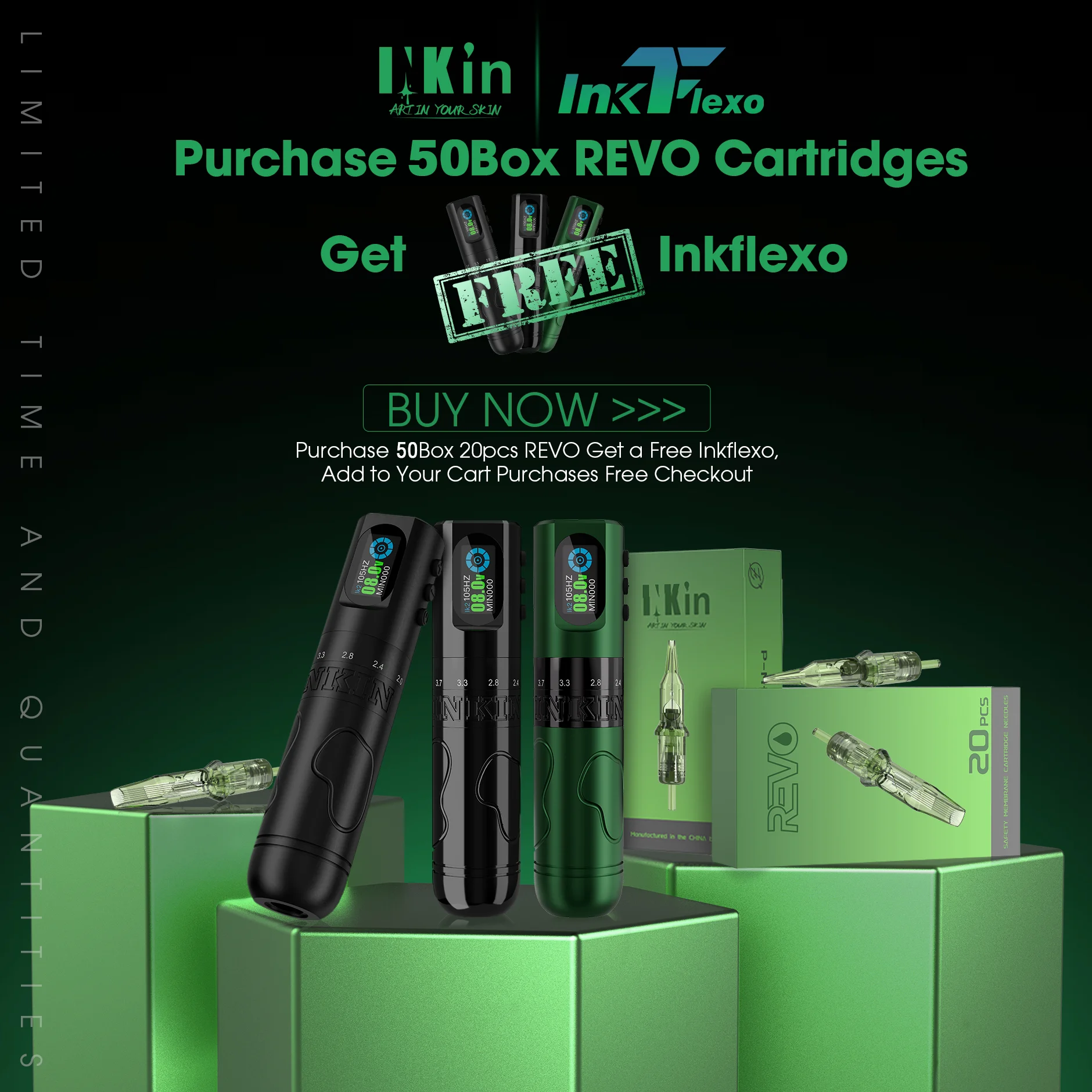 50Boxes INKIN REVO Cartridges Tattoo Needles Kits RL RM RS Mixed Sizes for 1pcs INKFlexo Wireless Tattoo Machine Pen Kit
50Boxes INKIN REVO Cartridges Tattoo Needles Kits RL RM RS Mixed Sizes for 1pcs INKFlexo Wireless Tattoo Machine Pen Kit