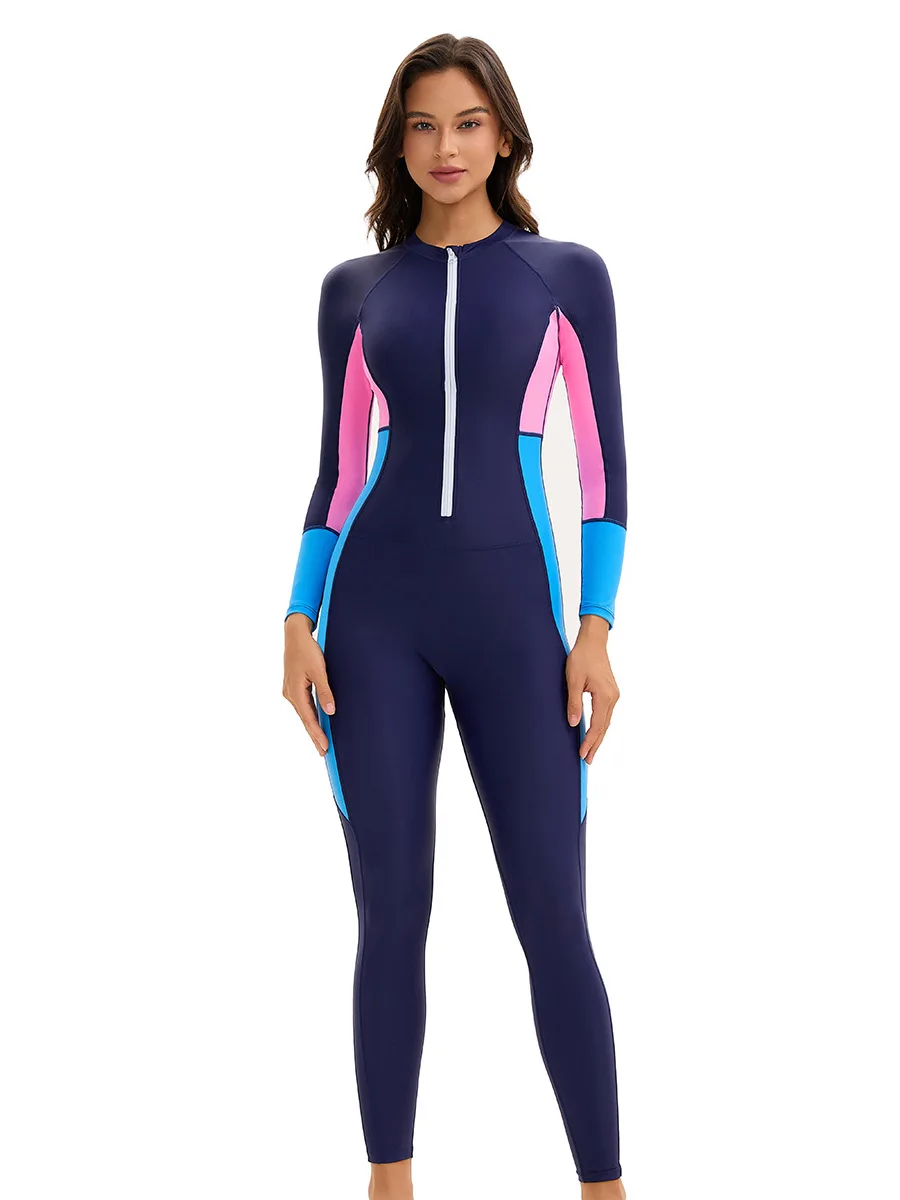 Скромный мусульманский купальник с длинным рукавом и полным покрытием, длинный купальник с защитой от солнца, буркини с цветными блоками и молнией спереди
Скромный мусульманский купальник с длинным рукавом и полным покрытием, длинный купальник с защитой от солнца, буркини с цветными блоками и молнией спереди