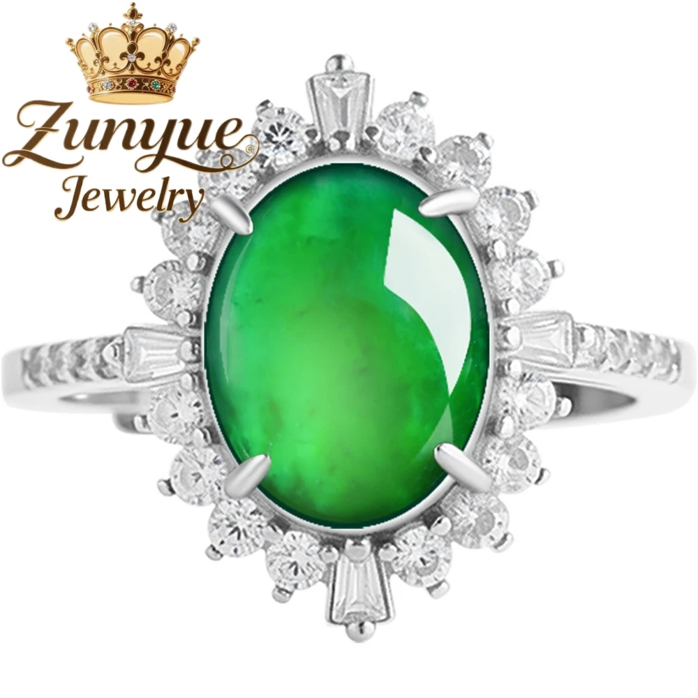 S925 Silver Inlaid With Natural A-Grade Jadeite Large Egg-Shaped Surface Ring Ice-Type Jade Luxurious And Simple Ring For WomenS
S925 Silver Inlaid With Natural A-Grade Jadeite Large Egg-Shaped Surface Ring Ice-Type Jade Luxurious And Simple Ring For WomenS