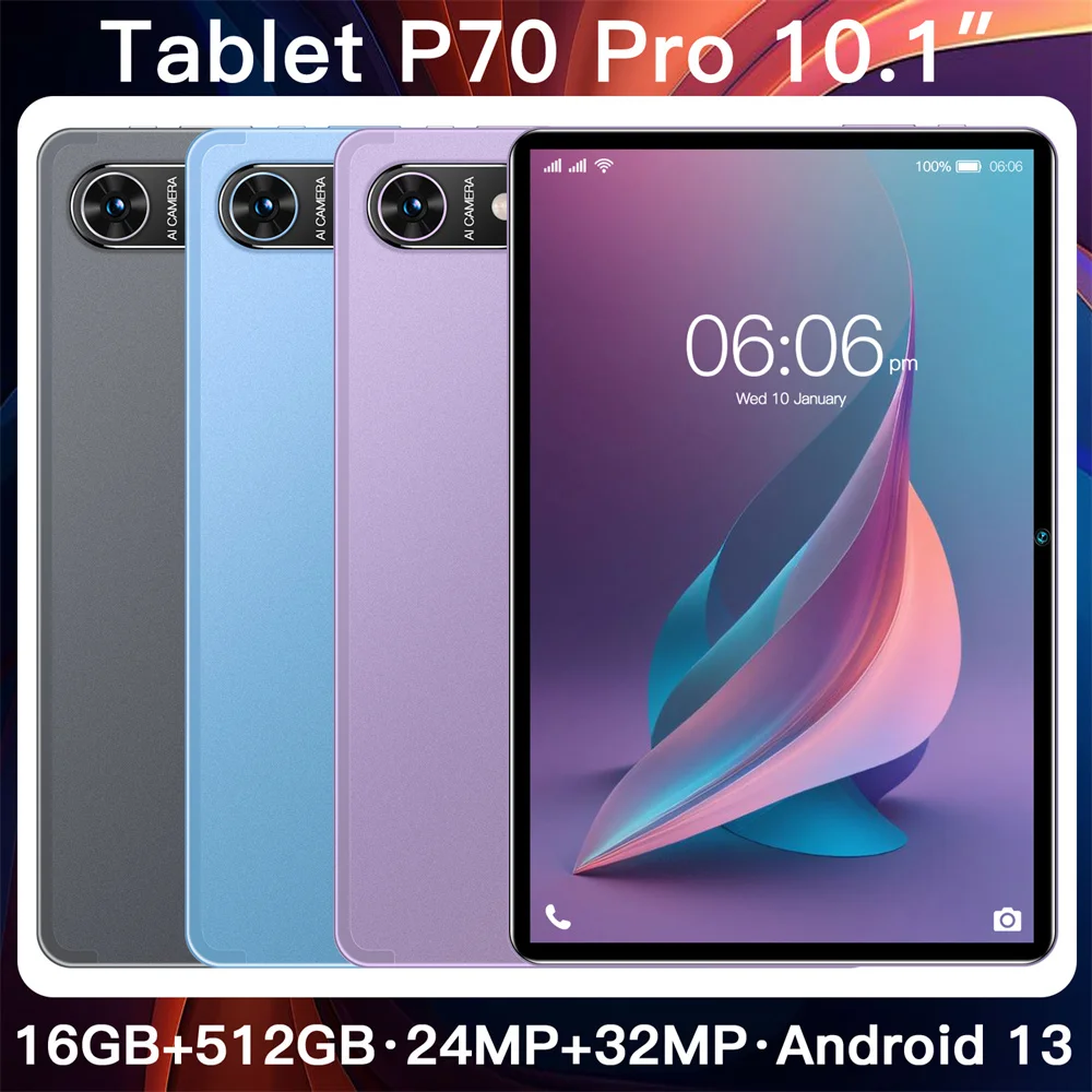 New 2025 Original P70 Pro Tablet 10.1inch 12000mAh Android Tab 4G 5G Dual SIM WIFI HD Screen Children's Tablets Kids Tablet PC
New 2025 Original P70 Pro Tablet 10.1inch 12000mAh Android Tab 4G 5G Dual SIM WIFI HD Screen Children's Tablets Kids Tablet PC