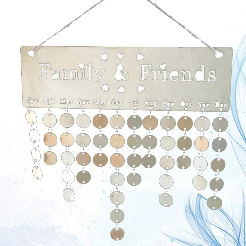 Wooden Family Birthday Reminder Calendar DIY Hanging Plaque 1 Board 1 Rope 50 Discs Wall Decoration Wooden Calendar
Wooden Family Birthday Reminder Calendar DIY Hanging Plaque 1 Board 1 Rope 50 Discs Wall Decoration Wooden Calendar