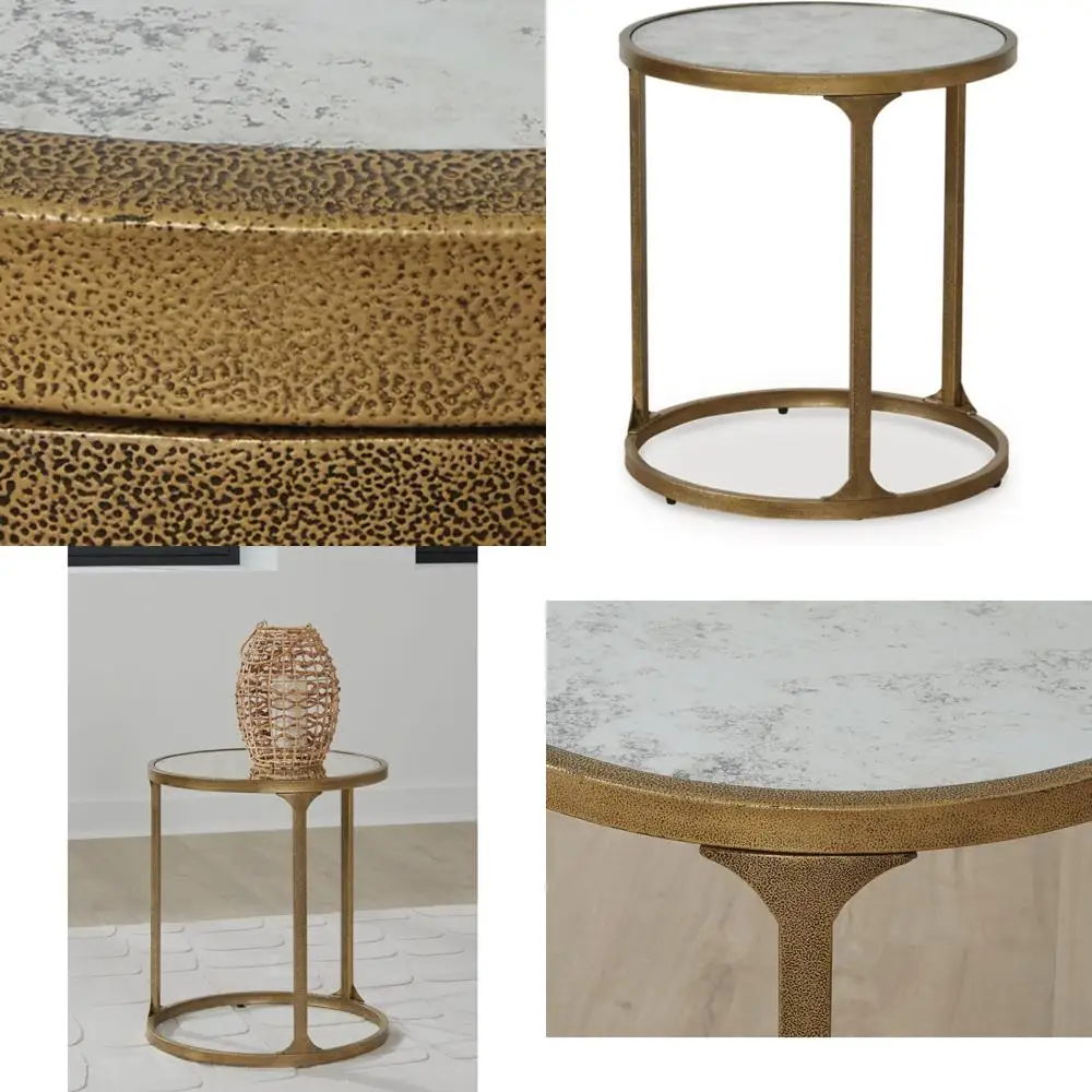 Transitional Metal End Table with Tempered Glass, Metallic Finish
Transitional Metal End Table with Tempered Glass, Metallic Finish
