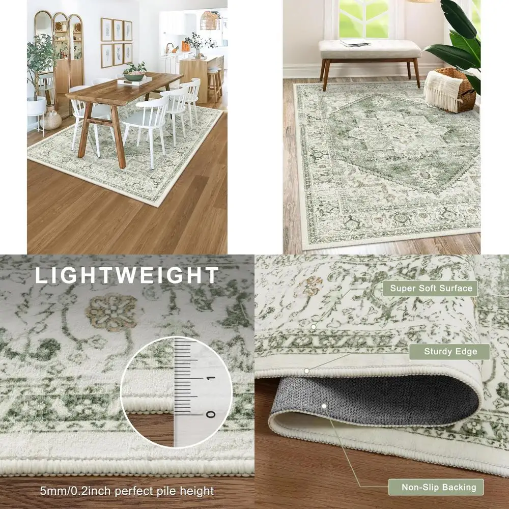 Vintage 5x7 Area Rug - Large Tribal Design for Living Room, Non-Slip Indoor Carpet, Low Pile, Distressed Print for Bedroom, Nurs
Vintage 5x7 Area Rug - Large Tribal Design for Living Room, Non-Slip Indoor Carpet, Low Pile, Distressed Print for Bedroom, Nurs