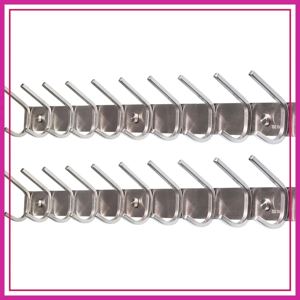 Heavy Duty 30 Inch Stainless Steel 304 Hook Rail Coat Rack with 10 Hooks, Satin Finish, 2Packs
Heavy Duty 30 Inch Stainless Steel 304 Hook Rail Coat Rack with 10 Hooks, Satin Finish, 2Packs