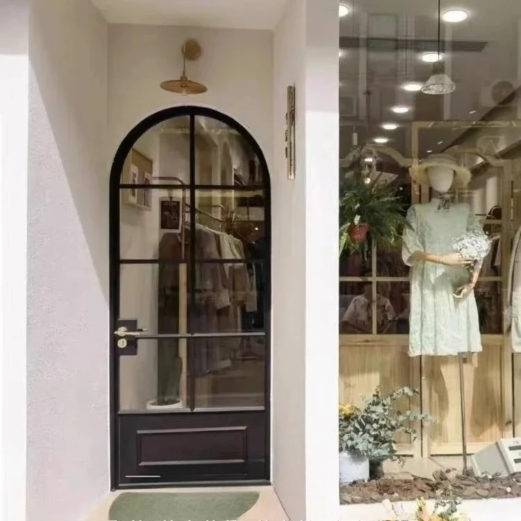 French retro wrought iron glass clothing store coffee shop study arched entry door shop
French retro wrought iron glass clothing store coffee shop study arched entry door shop