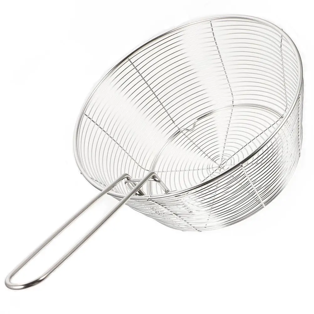 Stainless Steel Frying Basket Mesh Chip Basket for French Fries Chicken Fish Balls Reusable Kitchen Fryer Metal Strainer
Stainless Steel Frying Basket Mesh Chip Basket for French Fries Chicken Fish Balls Reusable Kitchen Fryer Metal Strainer