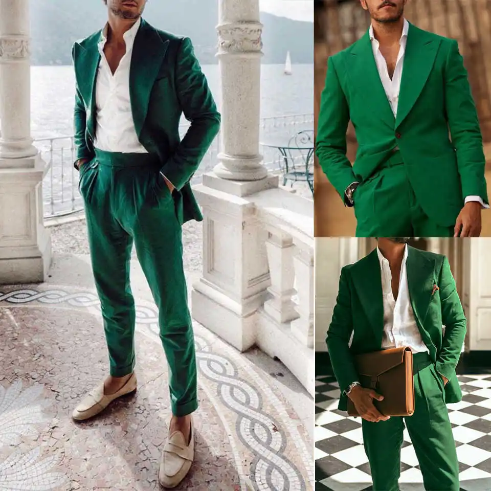 Green Handsome Men Wedding Tuxedos Customized Formal Business Groom Pants Suits Fashion Show Wear 2 Pieces
Green Handsome Men Wedding Tuxedos Customized Formal Business Groom Pants Suits Fashion Show Wear 2 Pieces