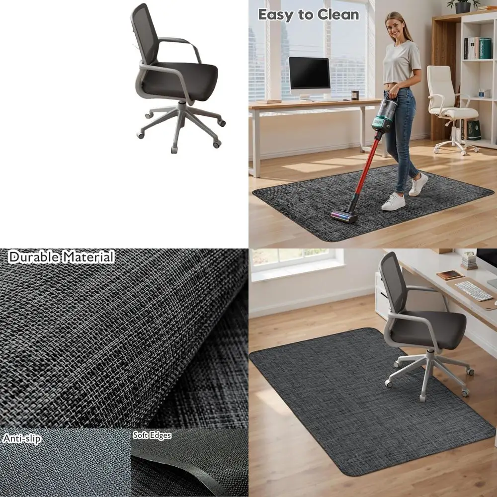 Коврик для офисного стула из твердой древесины и плитки, коврик для игрового кресла, неигнутый, противоскользящий, прочный протектор, черный (48 x 60)
Коврик для офисного стула из твердой древесины и плитки, коврик для игрового кресла, неигнутый, противоскользящий, прочный протектор, черный (48 x 60)