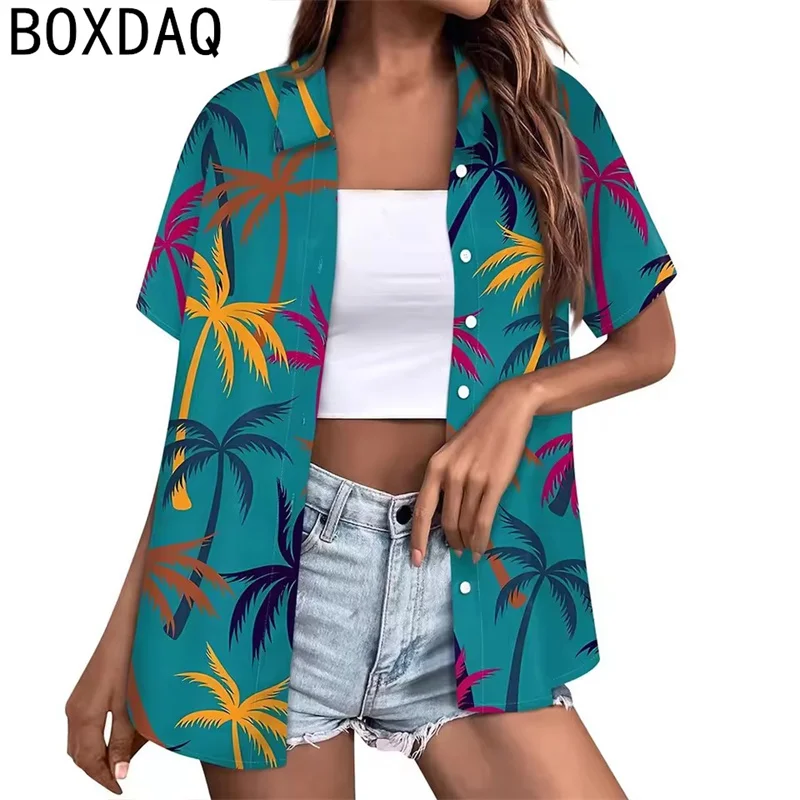 Summer Ladies Hawaii Beach Style Shirt Women Big Size Short Sleeve Lapel Casual Blouse Vintage Colorful Flower Print Shirt Tops
Summer Ladies Hawaii Beach Style Shirt Women Big Size Short Sleeve Lapel Casual Blouse Vintage Colorful Flower Print Shirt Tops