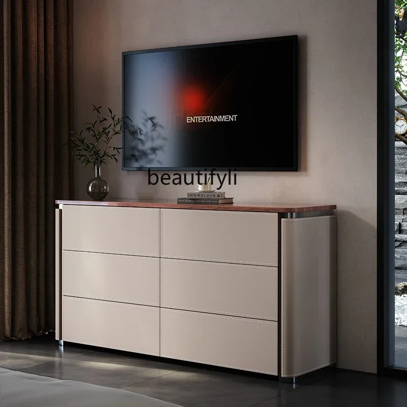 VVRetro style bedroom TV cabinet storage high-grade six-bucket cabinet saddle leather dining side cabinet
VVRetro style bedroom TV cabinet storage high-grade six-bucket cabinet saddle leather dining side cabinet