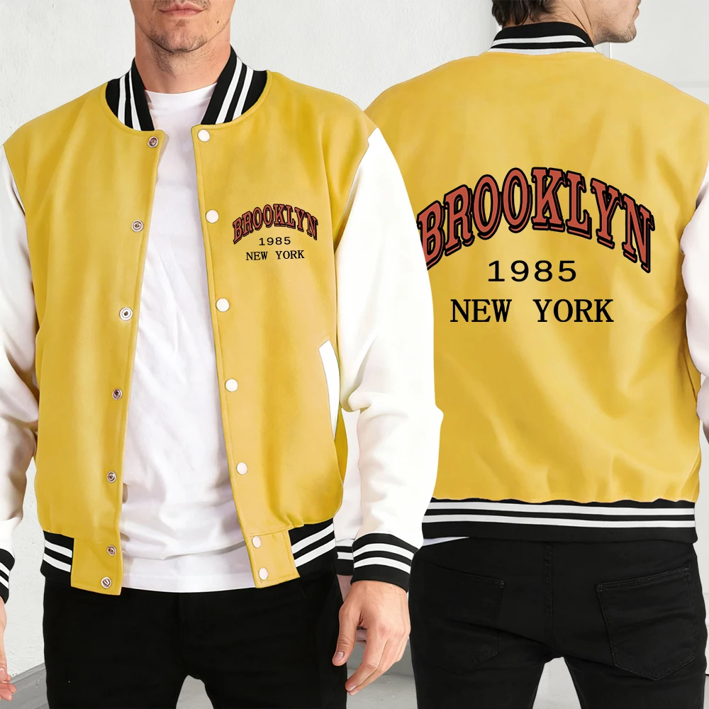 New York 1985 Brooklyn Design Men Baseball Uniform Creativity Clothing Casual Pocket Coat Funny Multicolor Loose Jackets Unisex
New York 1985 Brooklyn Design Men Baseball Uniform Creativity Clothing Casual Pocket Coat Funny Multicolor Loose Jackets Unisex