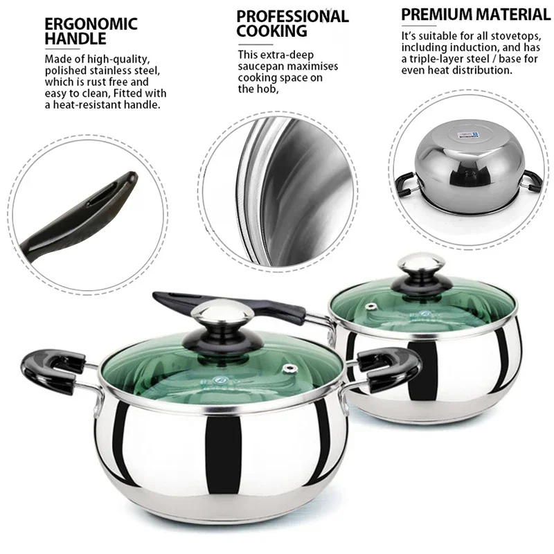 Stainless Steel Milk Pot Non-stick Soup Pots Pans Kitchen Cooking Wok Suitable For Induction Cooker Gas 14/18/22cm
Stainless Steel Milk Pot Non-stick Soup Pots Pans Kitchen Cooking Wok Suitable For Induction Cooker Gas 14/18/22cm