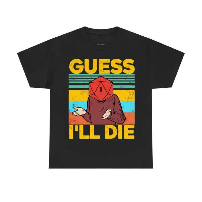 Funny D20 T-Shirt "GUESS I'LL DIE" Gaming Dice Graphic Tee Retro RPG D&D Player Gift Unisex Casual Cotton Top
Funny D20 T-Shirt "GUESS I'LL DIE" Gaming Dice Graphic Tee Retro RPG D&D Player Gift Unisex Casual Cotton Top