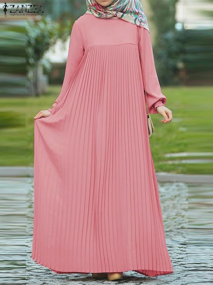 2025 ZANZEA Elegant Muslim Abaya Dress Women Long Sleeve Solid Pleated Sundress Eid Mubarek Robe Femme IsIamic Clothing Kaftan
2025 ZANZEA Elegant Muslim Abaya Dress Women Long Sleeve Solid Pleated Sundress Eid Mubarek Robe Femme IsIamic Clothing Kaftan