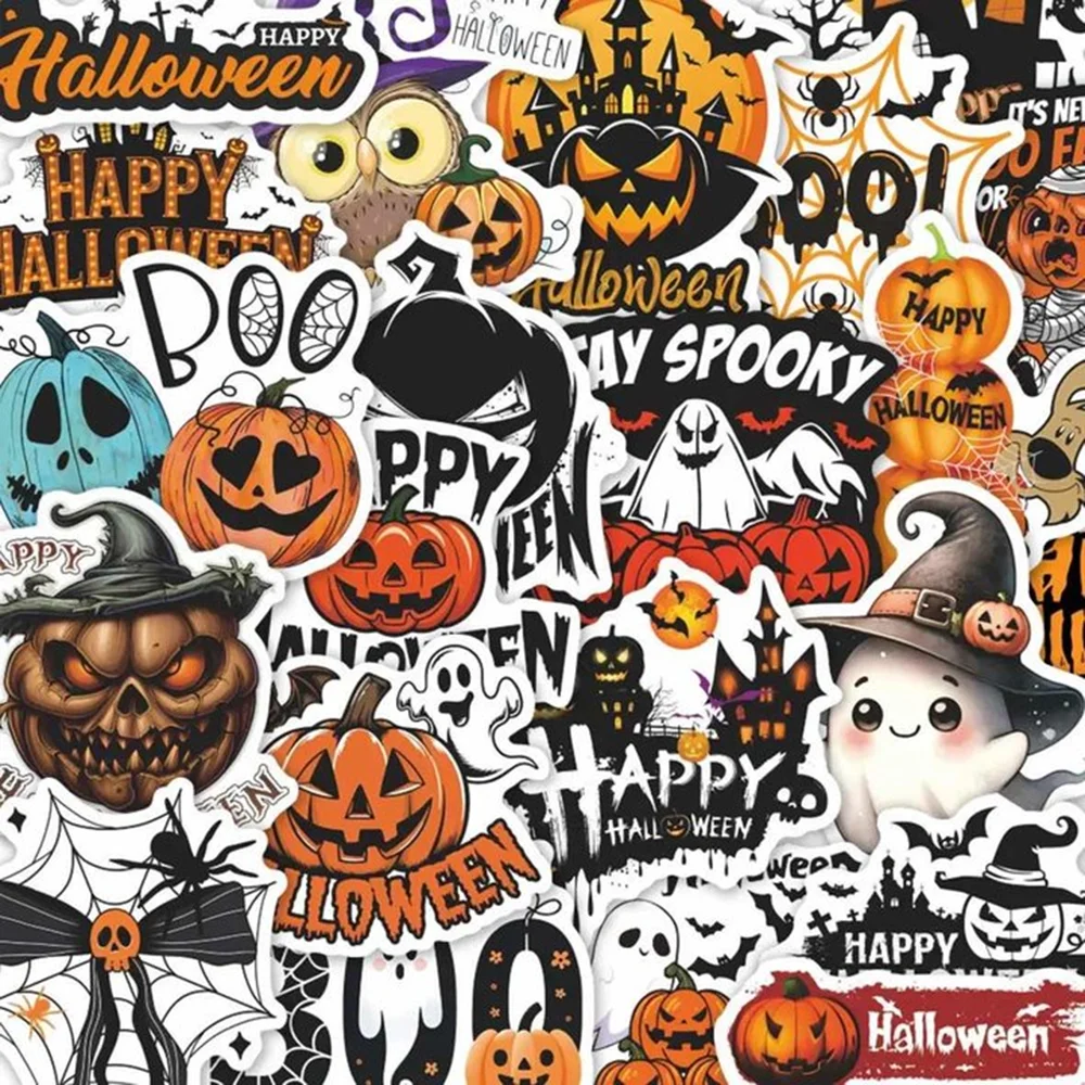 10/30/50PCS Cartoon Scary Halloween Pumpkin Ghost Sticker DIY Phone Laptop Luggage Skateboard Graffiti Decals Fun for Kid
10/30/50PCS Cartoon Scary Halloween Pumpkin Ghost Sticker DIY Phone Laptop Luggage Skateboard Graffiti Decals Fun for Kid
