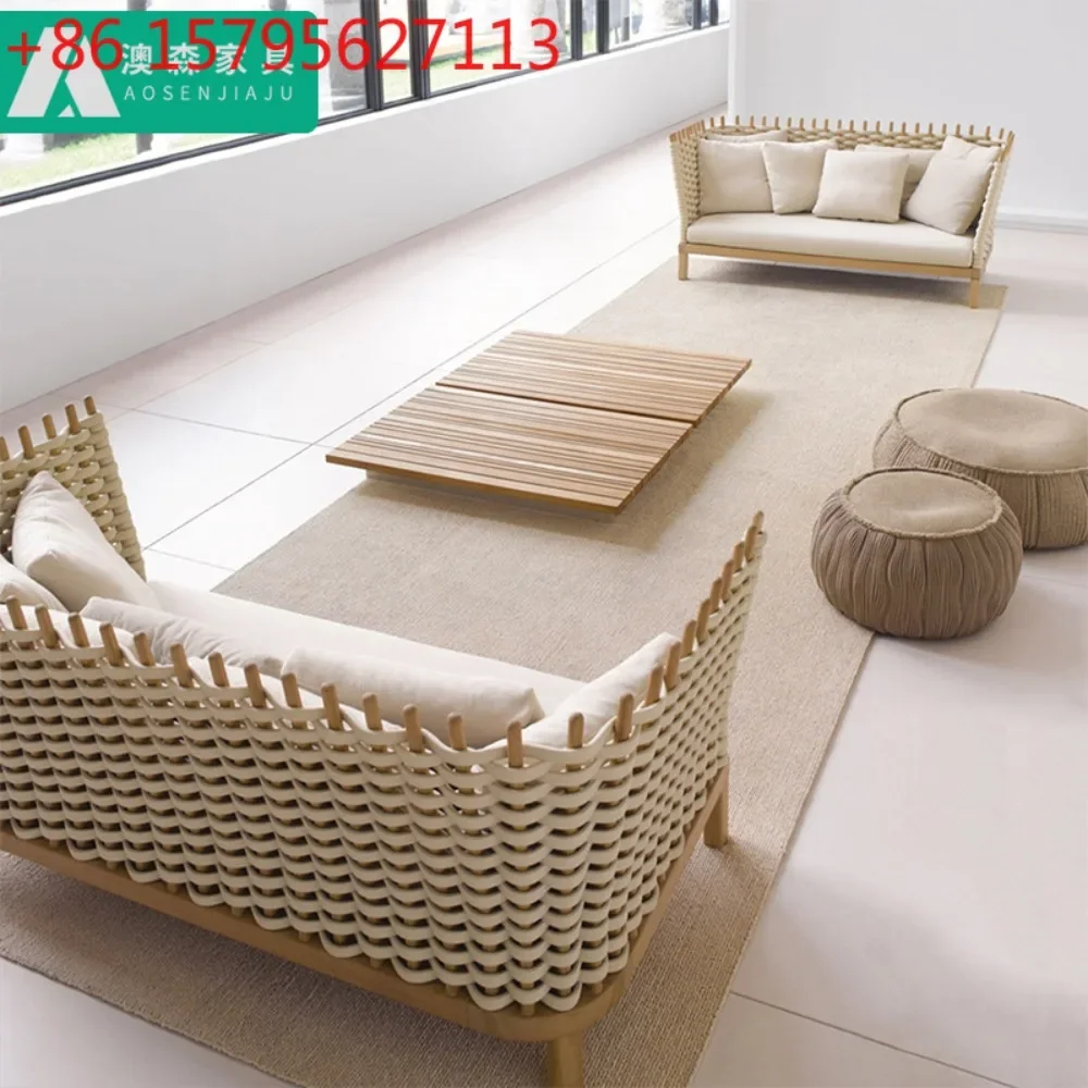 Nordic high-end teak outdoor sofa open-air villa swimming
Nordic high-end teak outdoor sofa open-air villa swimming
