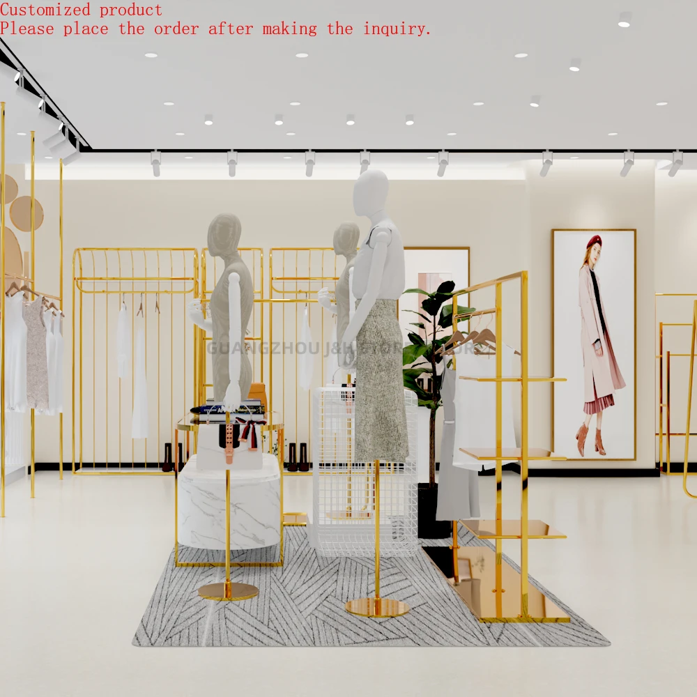 Golden Scarf Display Rack Middle Clothes Display Racks Shelf for Clothing Shop Clothing Stand Metal Garment Display Rack
Golden Scarf Display Rack Middle Clothes Display Racks Shelf for Clothing Shop Clothing Stand Metal Garment Display Rack