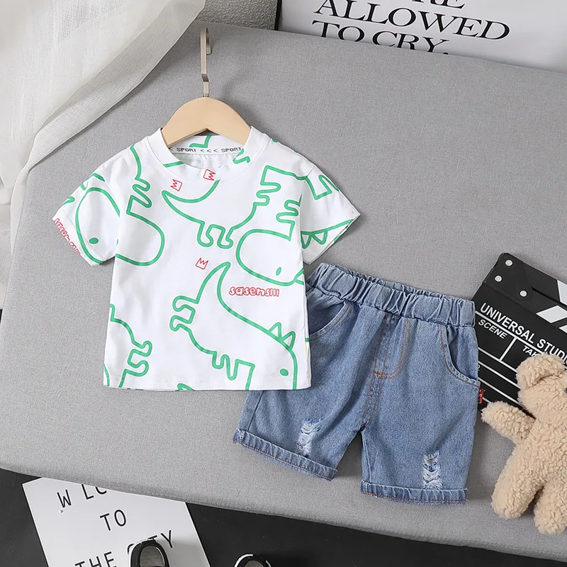 Hot Sale Summer Boys Clothing Sets Print Baby Boy Clothes Kids Fashion T-shirt+Denim Shorts 2pcs Suits Cotton Tracksuits FY11111
Hot Sale Summer Boys Clothing Sets Print Baby Boy Clothes Kids Fashion T-shirt+Denim Shorts 2pcs Suits Cotton Tracksuits FY11111