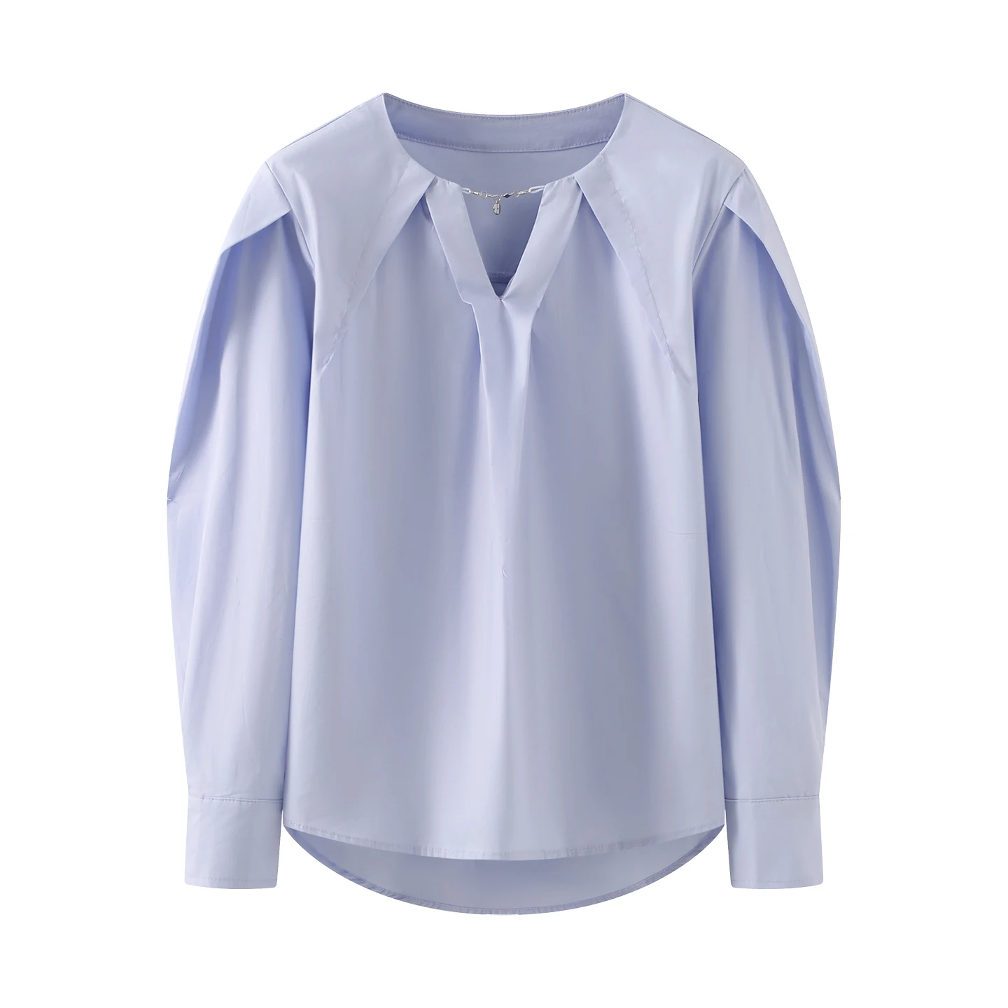 V Neck Shirt Blue Short Sleeve Minimalist Commuting Casual Top for Women Autumn Style
V Neck Shirt Blue Short Sleeve Minimalist Commuting Casual Top for Women Autumn Style