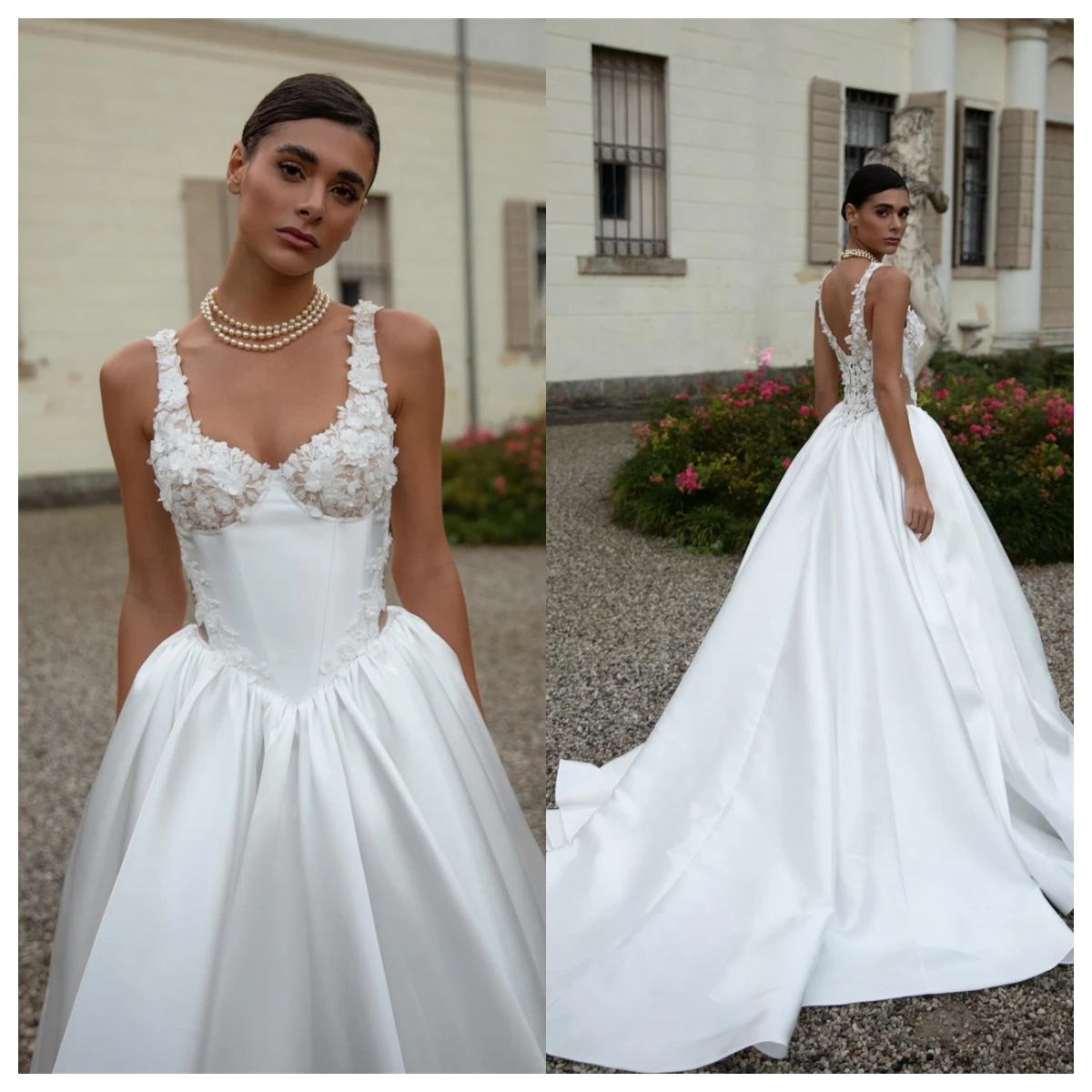 Customized Temperament White Satin Evening Dress Square Collar Cap Sleeve Sleeveless Celebrity Gowns Flowers Bridal P
Customized Temperament White Satin Evening Dress Square Collar Cap Sleeve Sleeveless Celebrity Gowns Flowers Bridal P