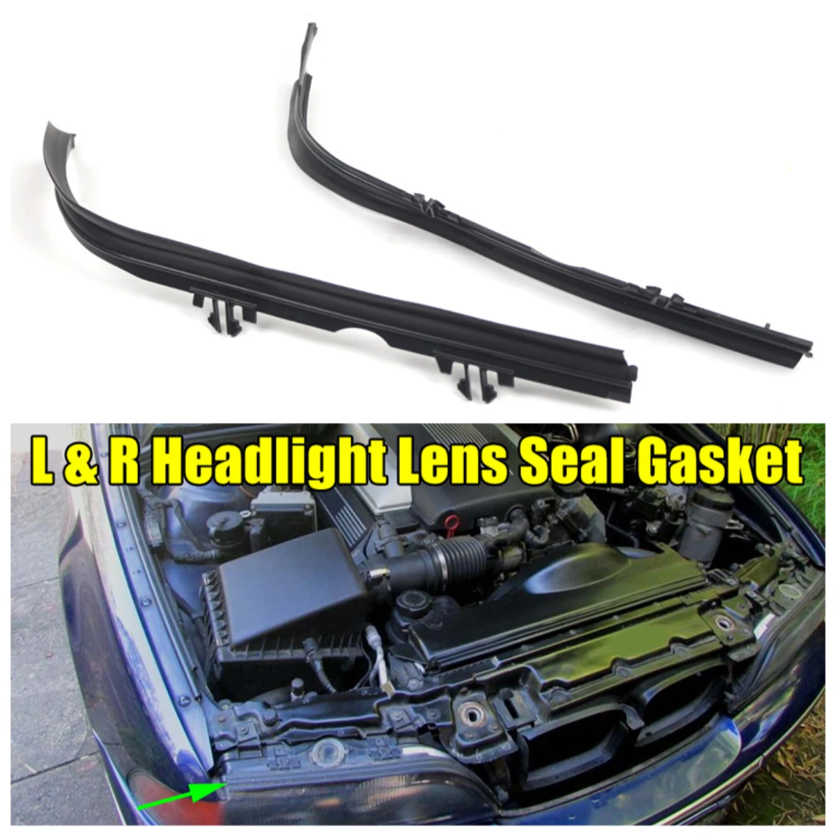 1 Pair Front Left+Right Headlight Gasket Seal Strip For BMW 5 Series E39 1996 1997-2000/08 Pre-facelift 63128387513 63128387514
1 Pair Front Left+Right Headlight Gasket Seal Strip For BMW 5 Series E39 1996 1997-2000/08 Pre-facelift 63128387513 63128387514
