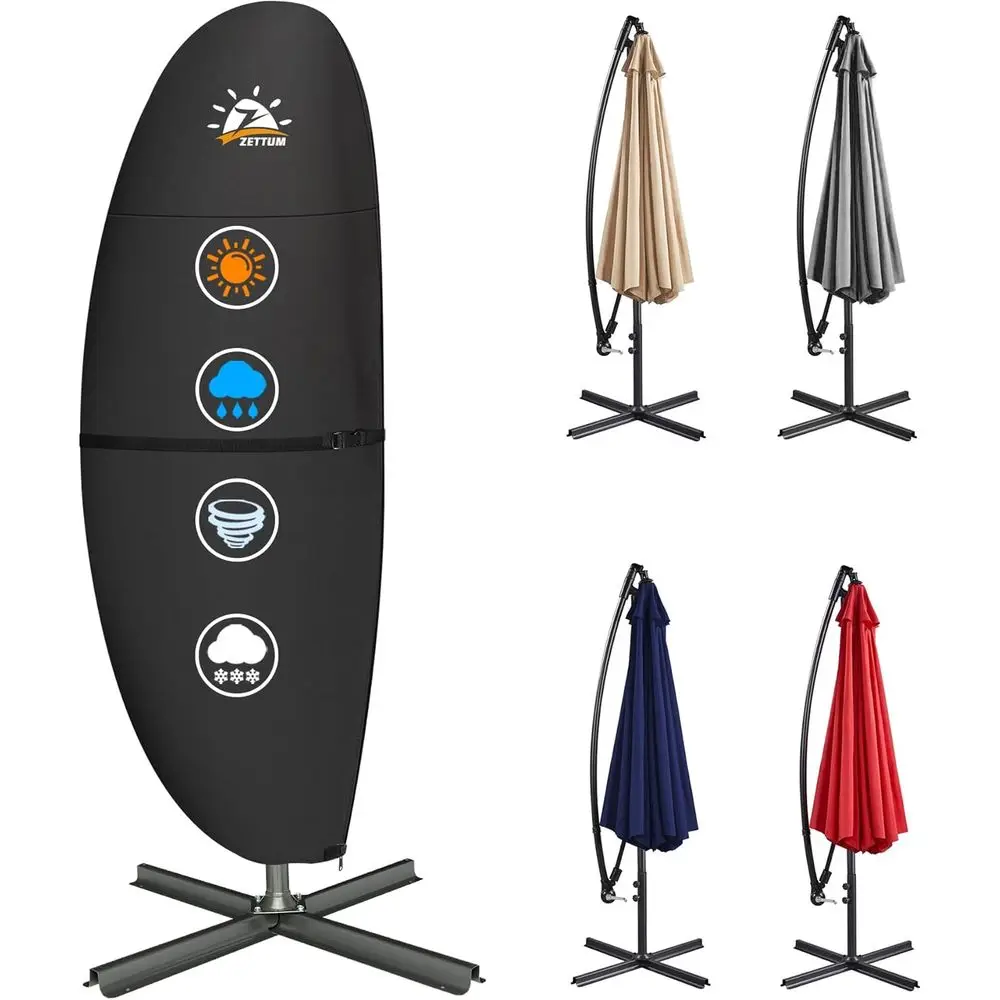 Outdoor Cantilever Umbrella Cover - 600D Waterproof Heavy Duty, Large Banana Parasol Cover for 7.5-11.5ft Umbrellas
Outdoor Cantilever Umbrella Cover - 600D Waterproof Heavy Duty, Large Banana Parasol Cover for 7.5-11.5ft Umbrellas