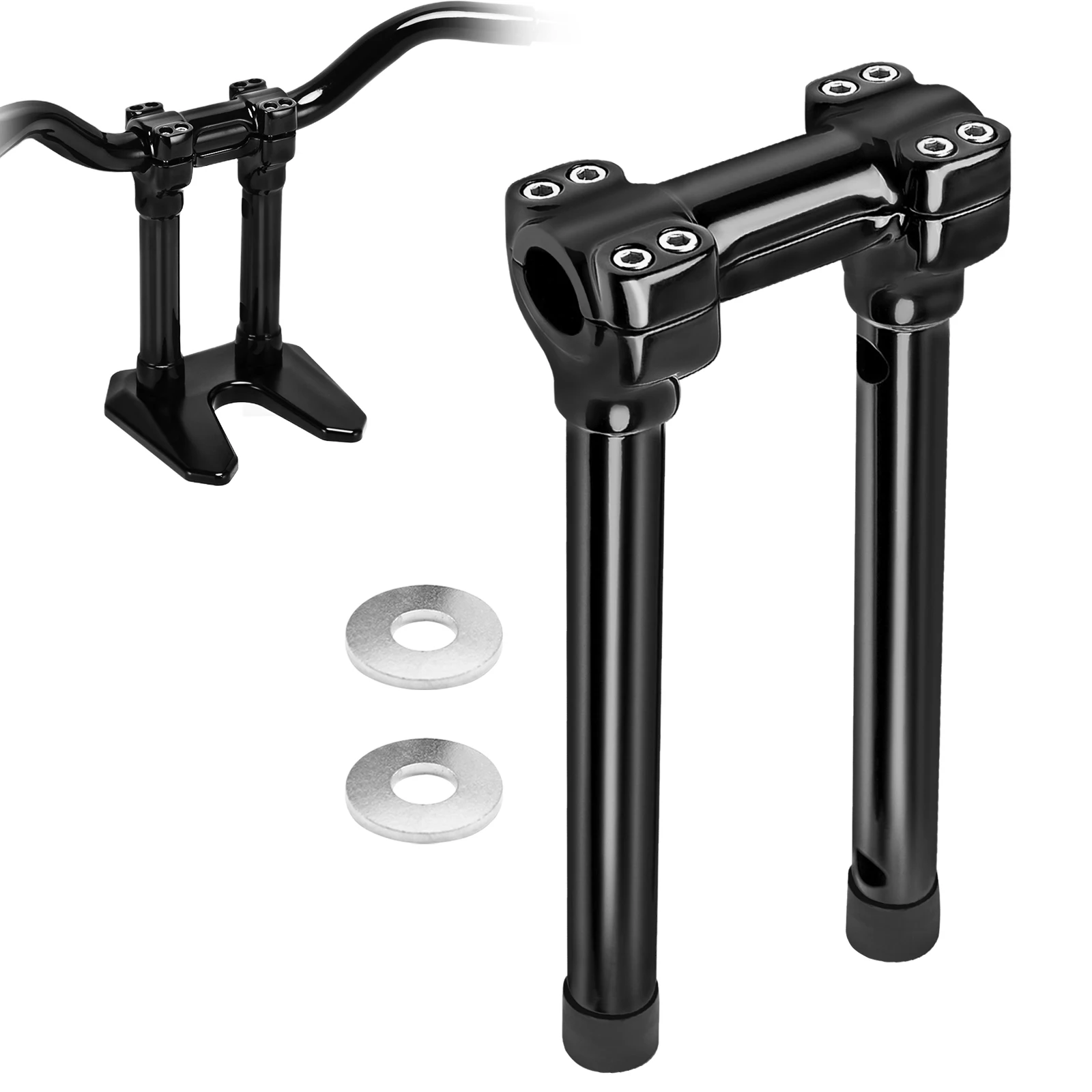 12" Rise 1" Diameter One-Piece Handlebar Clamp for Harley Sportster Softail Dyna
12" Rise 1" Diameter One-Piece Handlebar Clamp for Harley Sportster Softail Dyna