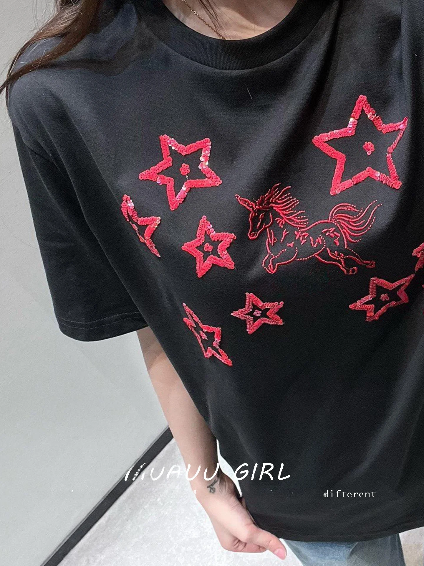 MUAUU GIRL Premium Edition Year Stitched Letter Short Sleeve T-Shirt Casual Loose Fit Cotton Spring Summer Top
MUAUU GIRL Premium Edition Year Stitched Letter Short Sleeve T-Shirt Casual Loose Fit Cotton Spring Summer Top