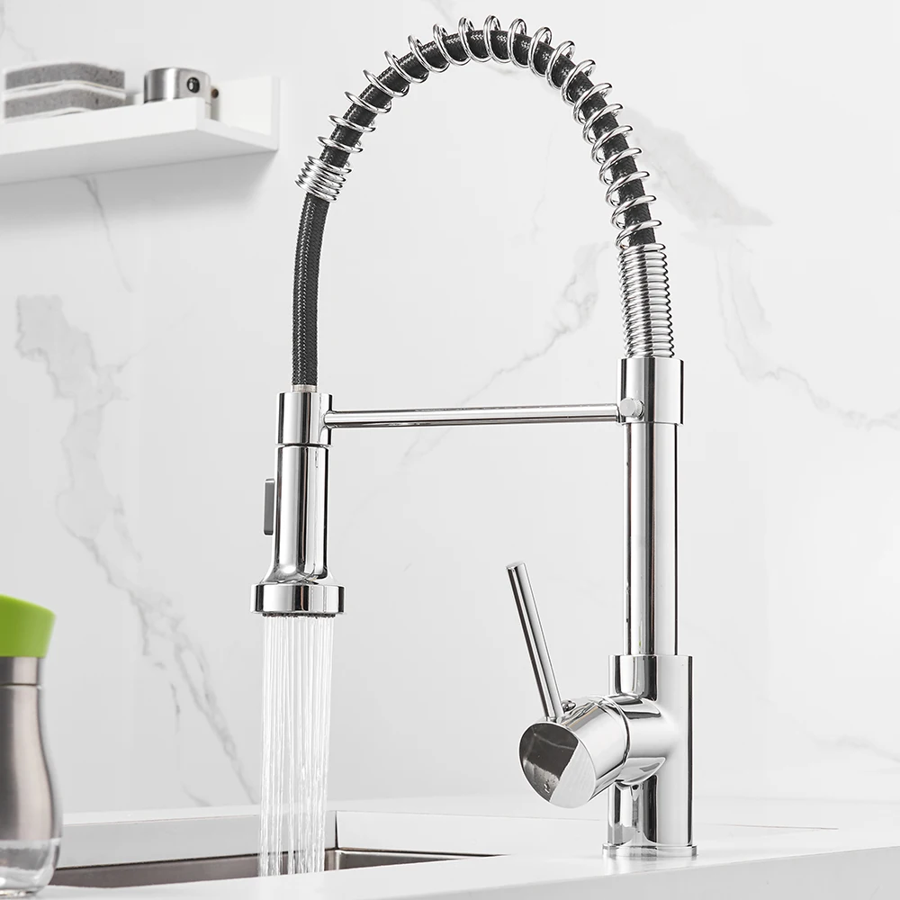 Brush Nickel Kitchen Faucets Brass Faucets for Kitchen Sink Single Lever Pull Down Spring Spout Mixers Tap Hot Cold Water Crane
Brush Nickel Kitchen Faucets Brass Faucets for Kitchen Sink Single Lever Pull Down Spring Spout Mixers Tap Hot Cold Water Crane