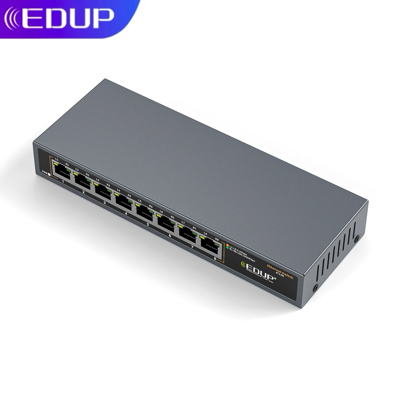 EDUP EP-SG7820 8-Port 2.5G Ethernet Switch Support Full Wire-Speed Forwarding on All Ports 40Gbps Speed Compact Design
EDUP EP-SG7820 8-Port 2.5G Ethernet Switch Support Full Wire-Speed Forwarding on All Ports 40Gbps Speed Compact Design