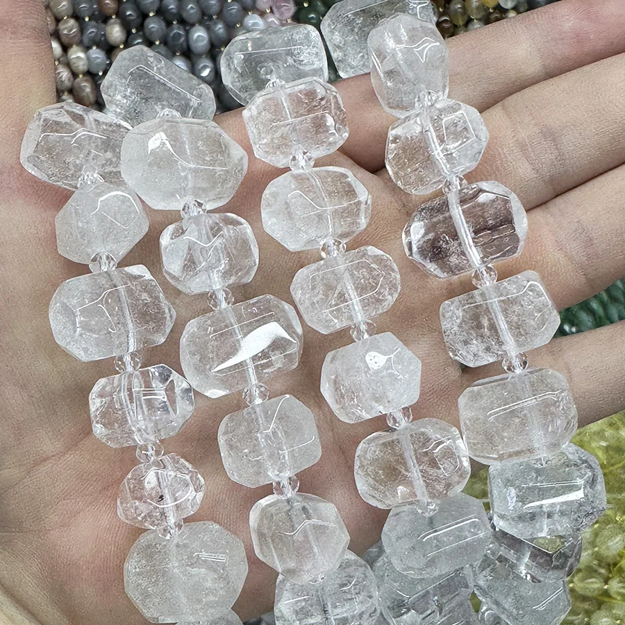 13-18mm Natural Stone White Crystal Handmade Lrregular Faceted Loose For Jewelry Making DIY Necklace Bracelet 15''
13-18mm Natural Stone White Crystal Handmade Lrregular Faceted Loose For Jewelry Making DIY Necklace Bracelet 15''