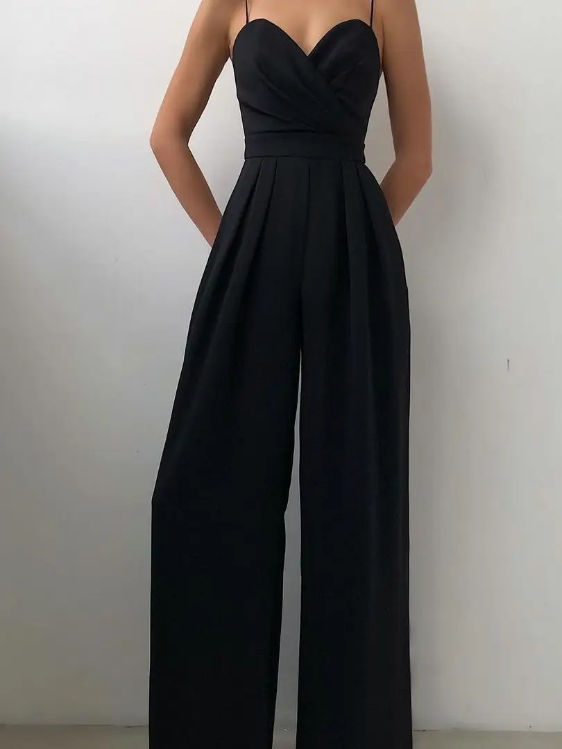 Women's High Waist Straight Leg Jumpsuit Pure Color Belted Waist Suit Street Sle Long Pants Polyester Fiber
Women's High Waist Straight Leg Jumpsuit Pure Color Belted Waist Suit Street Sle Long Pants Polyester Fiber