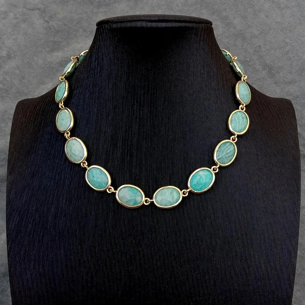 YYGEM Natural 14x18mm Green Amazonite Necklace Oval Shape Faceted Bezel Set Women Jewelry Birthday Gift
YYGEM Natural 14x18mm Green Amazonite Necklace Oval Shape Faceted Bezel Set Women Jewelry Birthday Gift