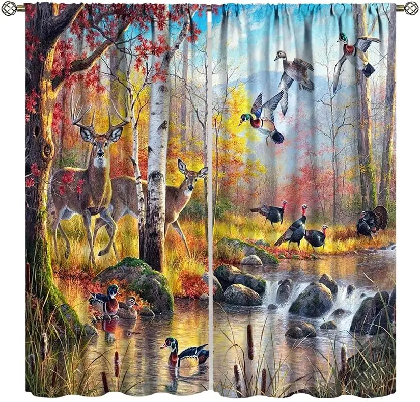 Autumn Forest Deer Ducks Shower Curtain Realistic Wildlife Scene Bathroom Decor Nature Lovers Bath Curtain for Home Decoration
Autumn Forest Deer Ducks Shower Curtain Realistic Wildlife Scene Bathroom Decor Nature Lovers Bath Curtain for Home Decoration