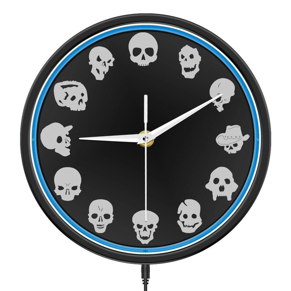 Skull Heads LED Neon Lighting Clock for Man Cave Halloween Dark Aesthetic Accent Illuminated Gothic Home Decor Night Light Clock
Skull Heads LED Neon Lighting Clock for Man Cave Halloween Dark Aesthetic Accent Illuminated Gothic Home Decor Night Light Clock