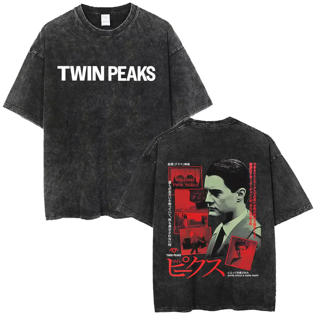 Washed Vintage TV Play Twin Peaks Graphic T-shirts Men Women Casual Cotton Retro T Shirts Men's Hip Hop Gothic Rock Streetwear
Washed Vintage TV Play Twin Peaks Graphic T-shirts Men Women Casual Cotton Retro T Shirts Men's Hip Hop Gothic Rock Streetwear