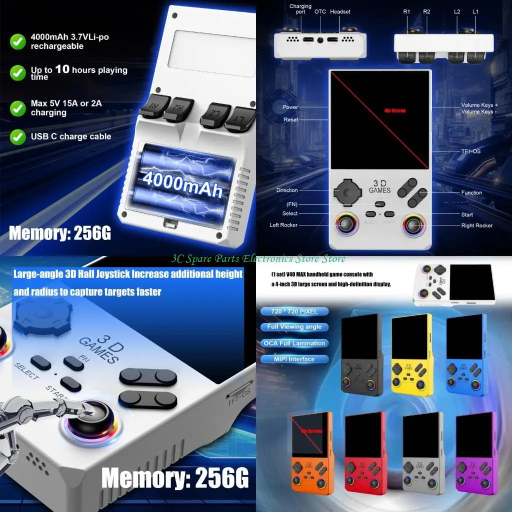 Портативная игровая система SZ с 3D-дисплеем, 256 ГБ памяти, игровая консоль в стиле ретро с открытым исходным кодом, 40000 игр
Портативная игровая система SZ с 3D-дисплеем, 256 ГБ памяти, игровая консоль в стиле ретро с открытым исходным кодом, 40000 игр