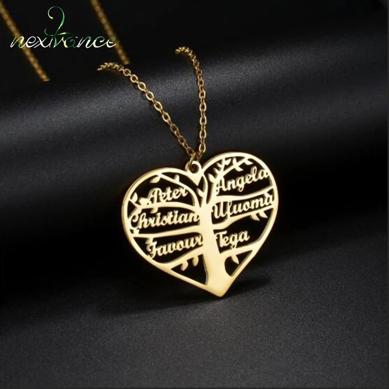 Tree of Life Necklace Custom 1-6 Names Stainless Steel Family Tree Pendant Necklace Family Nameplate Heart Pendant Jewelry Gift
Tree of Life Necklace Custom 1-6 Names Stainless Steel Family Tree Pendant Necklace Family Nameplate Heart Pendant Jewelry Gift