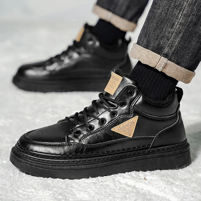 Leather Snow Boots for Men Winter Cotton Shoes High-top Trend Tooling Shoes Zipper Walk Flats Ankle Boots Men Casual Shoes
Leather Snow Boots for Men Winter Cotton Shoes High-top Trend Tooling Shoes Zipper Walk Flats Ankle Boots Men Casual Shoes