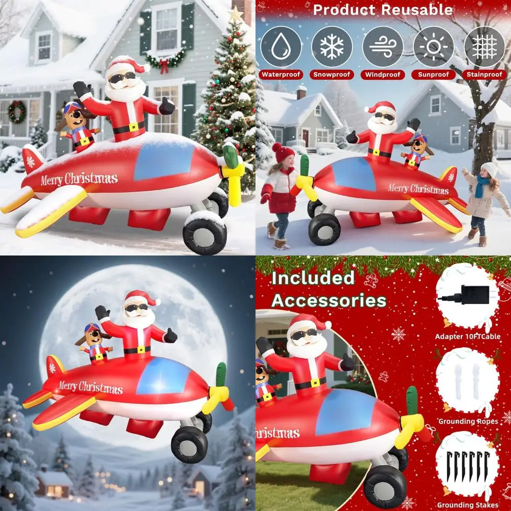 Animated Santa Claus Flying Helicopter Outdoor Christmas Inflatable Decorations with LED Lights for Lawn and Garden Holiday Seas
Animated Santa Claus Flying Helicopter Outdoor Christmas Inflatable Decorations with LED Lights for Lawn and Garden Holiday Seas
