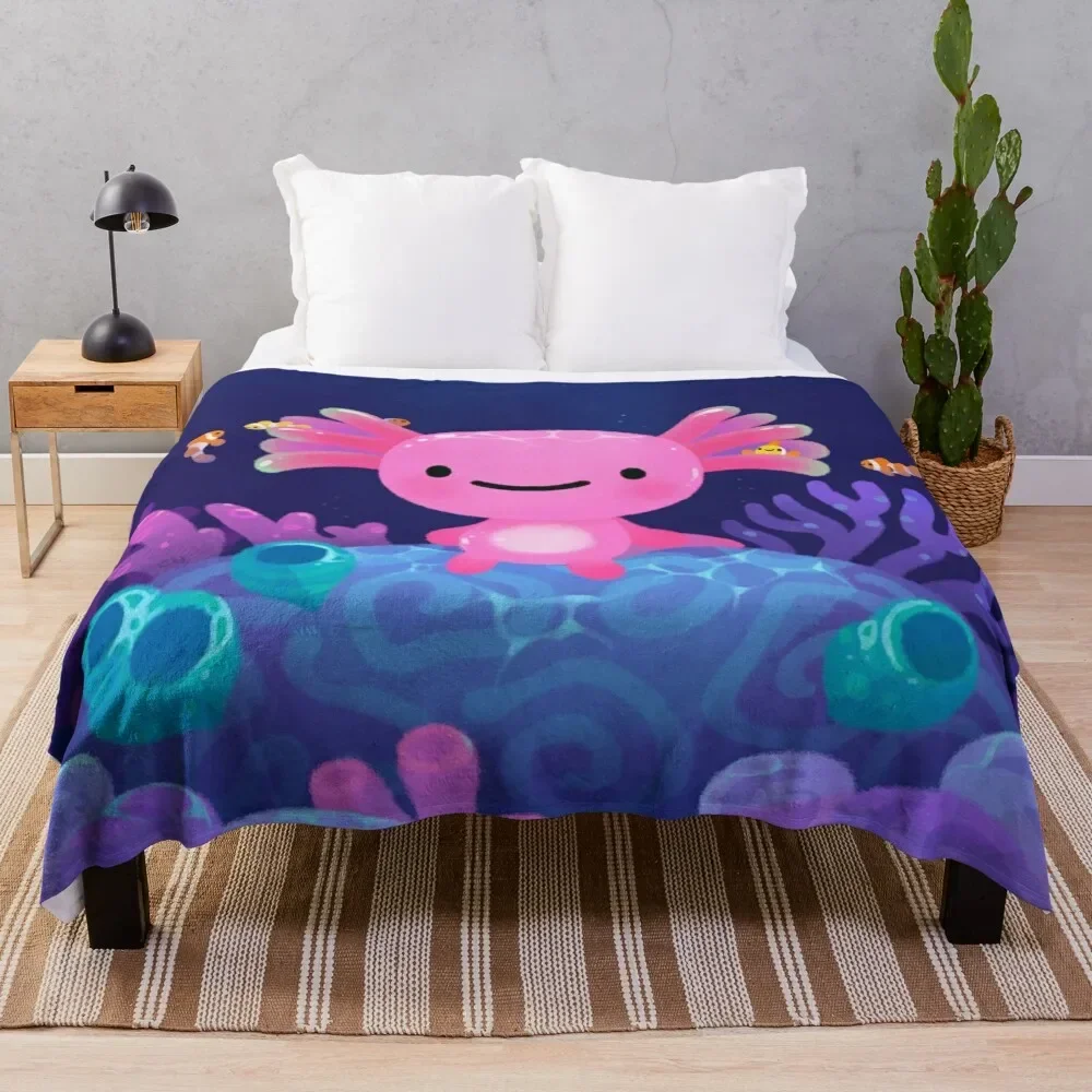 Coral axolotl Throw Blanket funny gift Flannel Blankets 
Coral axolotl Throw Blanket funny gift Flannel Blankets