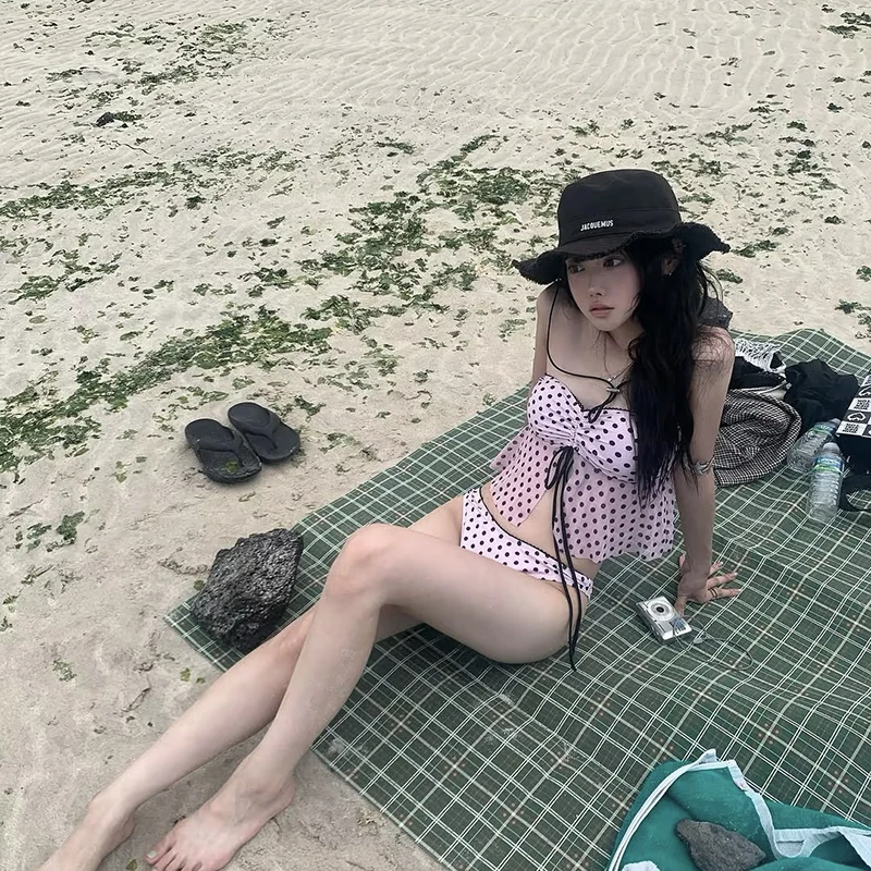 Women's Bikini Swimwear Polka Dot e Small Chest Vaion Thermal Spa Holiday Sle Sweet Spicy Pink Color Divided Design
Women's Bikini Swimwear Polka Dot e Small Chest Vaion Thermal Spa Holiday Sle Sweet Spicy Pink Color Divided Design