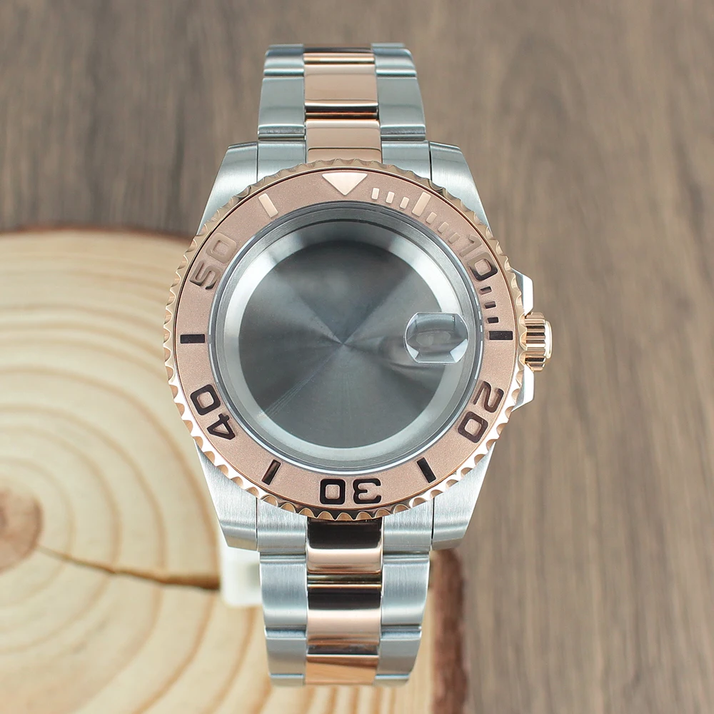 40mm NH35 Watch Case Sapphire for NH35 NH36 NH38 8215 Eta 2824 PT5000 Sliding Lock Watch Bracelet Rose Gold YACHT bezel insert
40mm NH35 Watch Case Sapphire for NH35 NH36 NH38 8215 Eta 2824 PT5000 Sliding Lock Watch Bracelet Rose Gold YACHT bezel insert